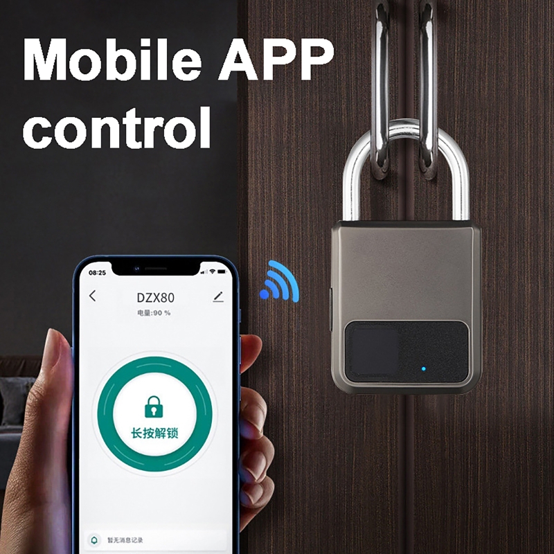 Smart Home Key - Tuya Smart Vorhängeschloss, 20-Zahlen-Fingerabdruckschlösser, Diebstahlsicherung, USB-Aufladung,