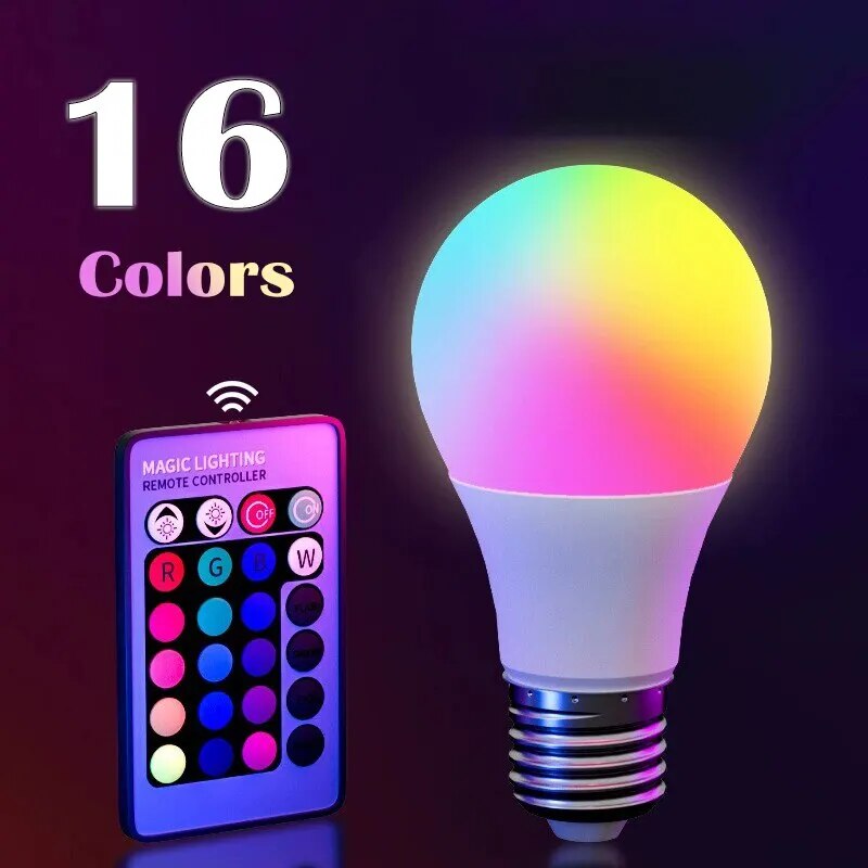 Voice Control Light Bulb - 16 Farben RGB-Glühbirne LED Mehrfarbige Glühbirne