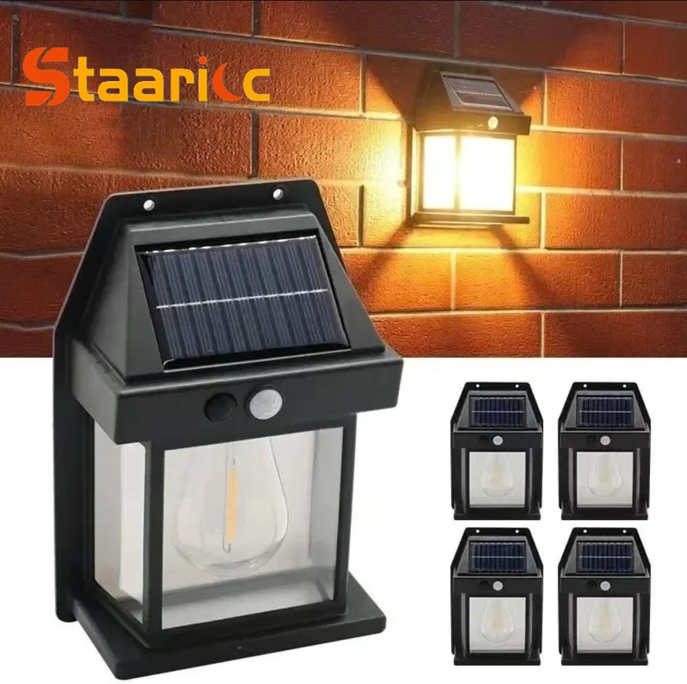 Voice Control Light Bulb - Solare Außenwandleuchte mit Bewegungssensor IP65 Wasserdichte