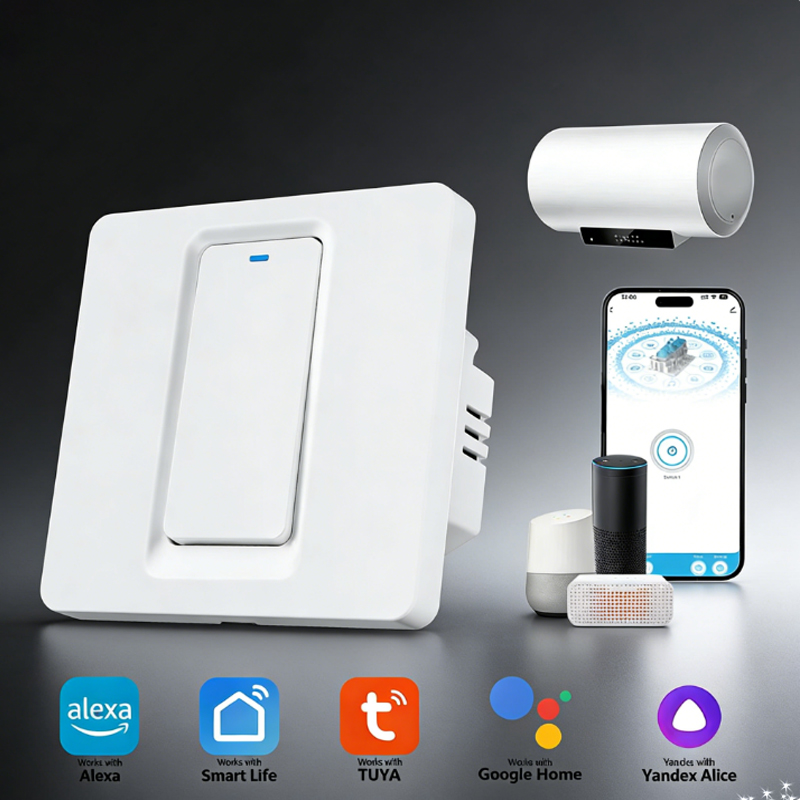 Smart Home Switch - Intelligenter Warmwasserbereiterschalter/WiFi- und Bluetooth-Touch-Steuerung, funktioniert mit