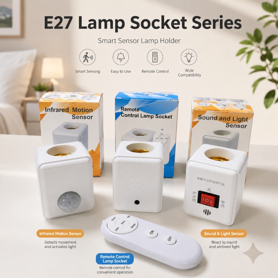 Voice Control Light Bulb - EU/US-Stecker E27 PIR Bewegungssensor LED-Schalter Lampensockel