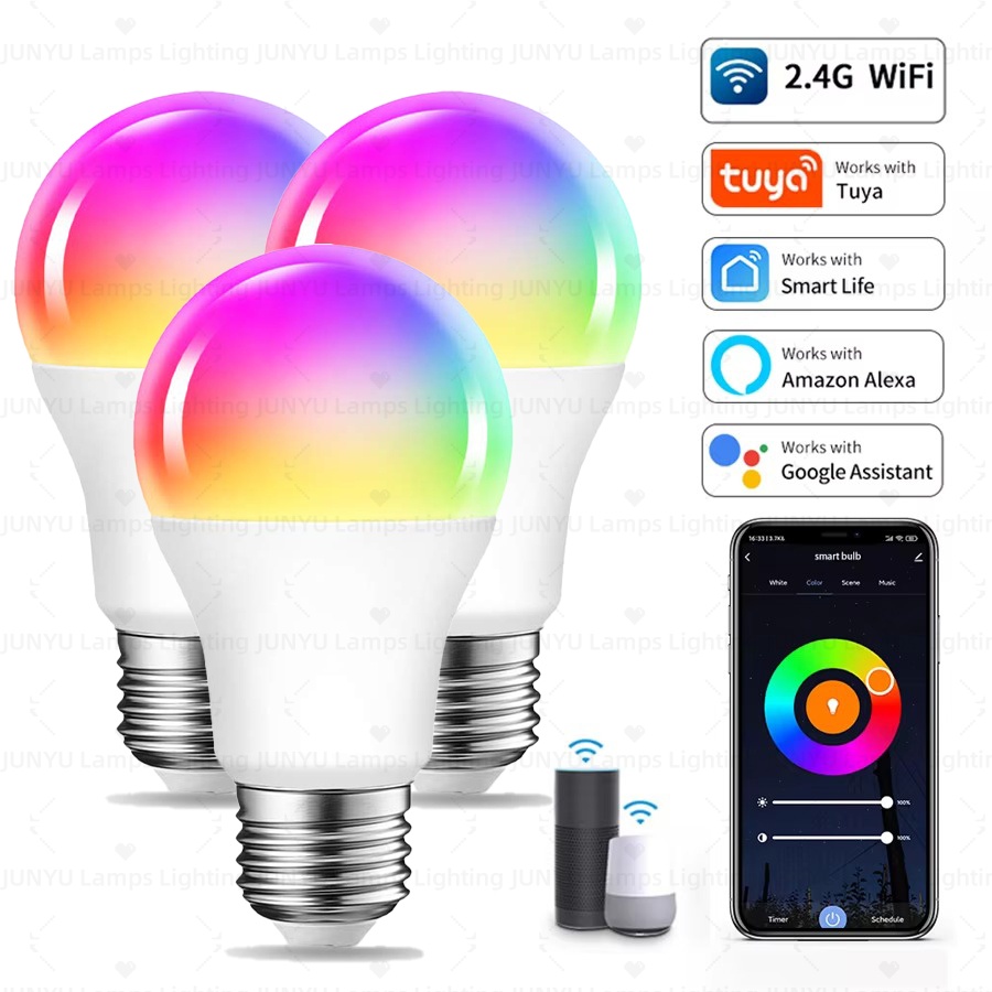 Smart Home Youtube - Intelligente dimmbare RGB-LED-Lampe E27 WiFi Bluetooth