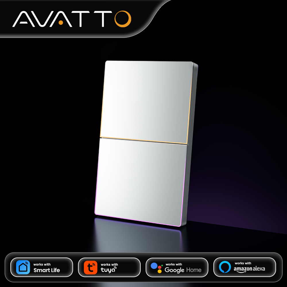 Smart Home Switch - AVATTO 1/2/3/4-fach WLAN-Smart-Lichtschalter, Kabelloser Wand-Großtastenschalter mit