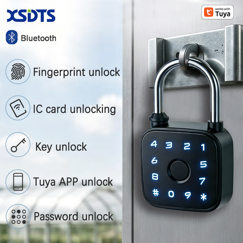 Smart Home Key - Tuya Smart Vorhängeschloss, Fingerabdruck-Karten-Passwort-Schlüssel Tuya APP-Entsperrung