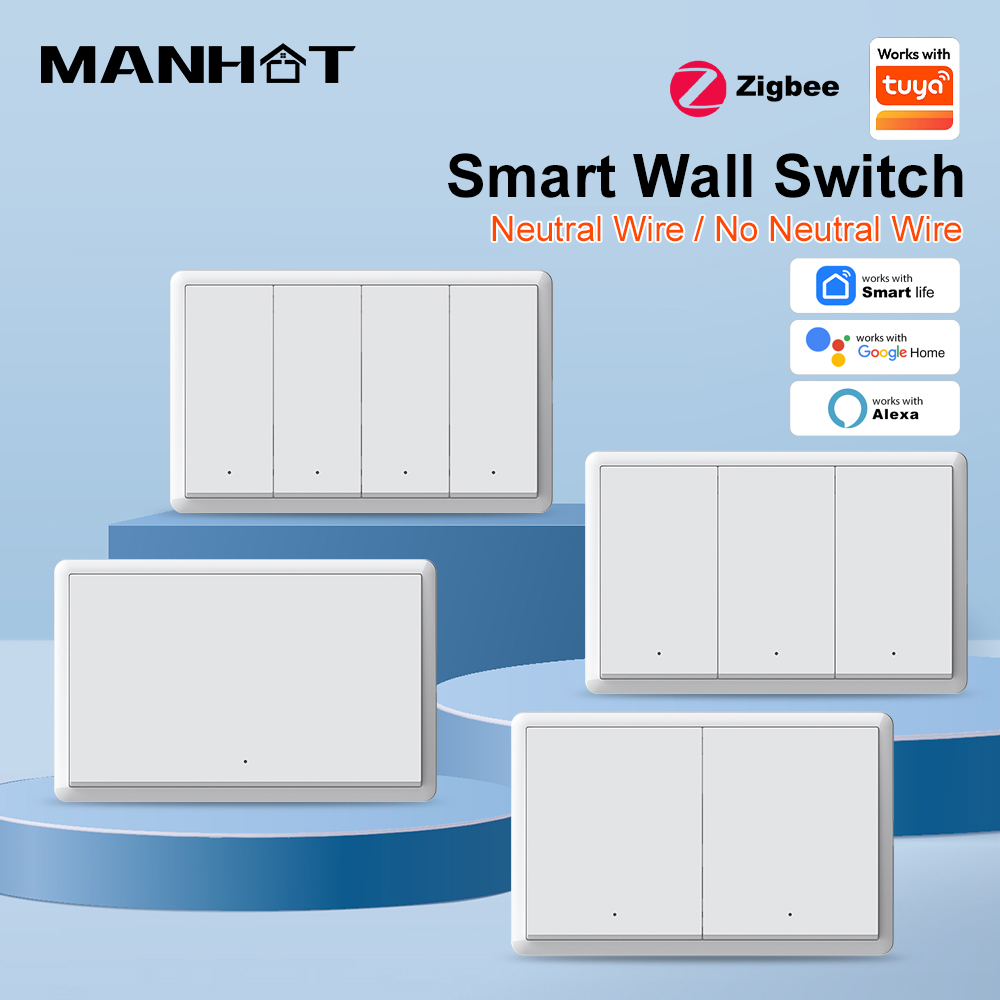 Smart Home Switch - MANHOT ZigBee3.0 Smart Switch ohne Neutralleiter,