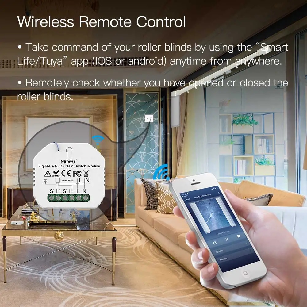 MOES ZigBee Smart RF433 Vorhan – Curtain Motor Bewertung und Preis