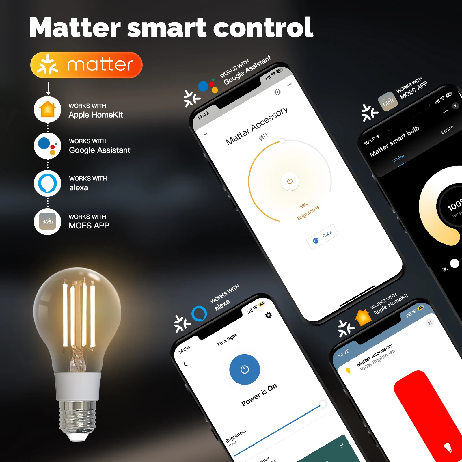MOES TUYA Matter Smart Glühlam – Voice Control Light Bulb Bewertung und Preis