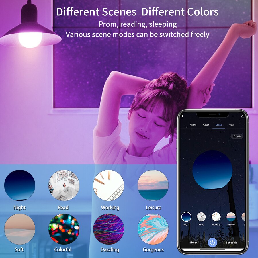 E27 WiFi Smart LED-Glühbirne R – Voice Control Light Bulb Bewertung und Preis