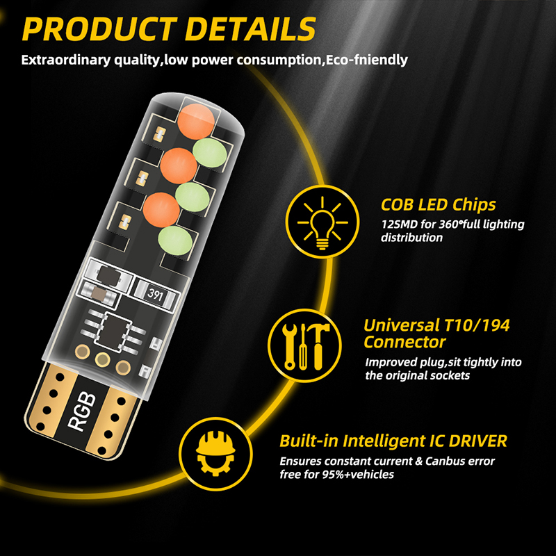 1set T10 W5w RGB Led-lampe Fer – Voice Control Light Bulb Bewertung und Preis